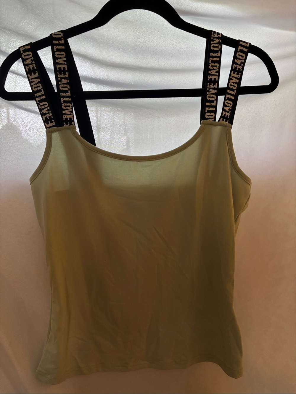 Love Olive Green Tank with Branded Black Straps